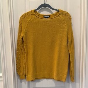 Lands' End Yellow Crew Neck Sweater Soft Knit Casual
